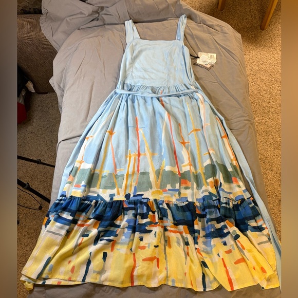 Dolcezza Dresses & Skirts - Simply Art by Dolcezza Light Blue Sailboat Print Sleeveless Casual Maxi Dress